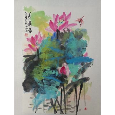 Lotus in Pond 24*36in(60.96*91.4cm)